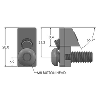 41-002-2 MODULAR SOLUTIONS PROFILE FASTENER SPEEDLOCK HIDDEN PROFILE CONNECTOR C - W/ T40 TORX